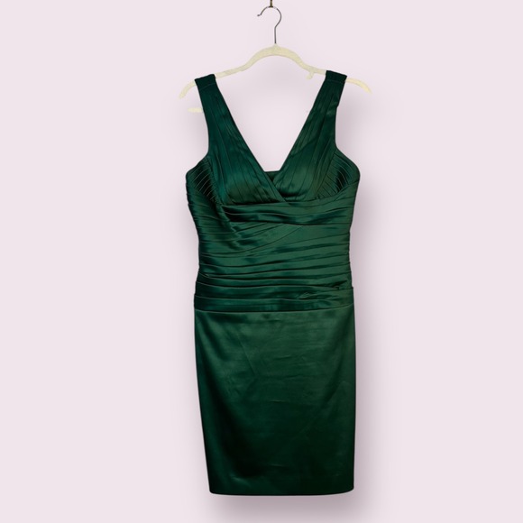 Cache Green Cocktail Dress Sleeveless Pleated Party Dress Size 10‎ - Picture 1 of 5